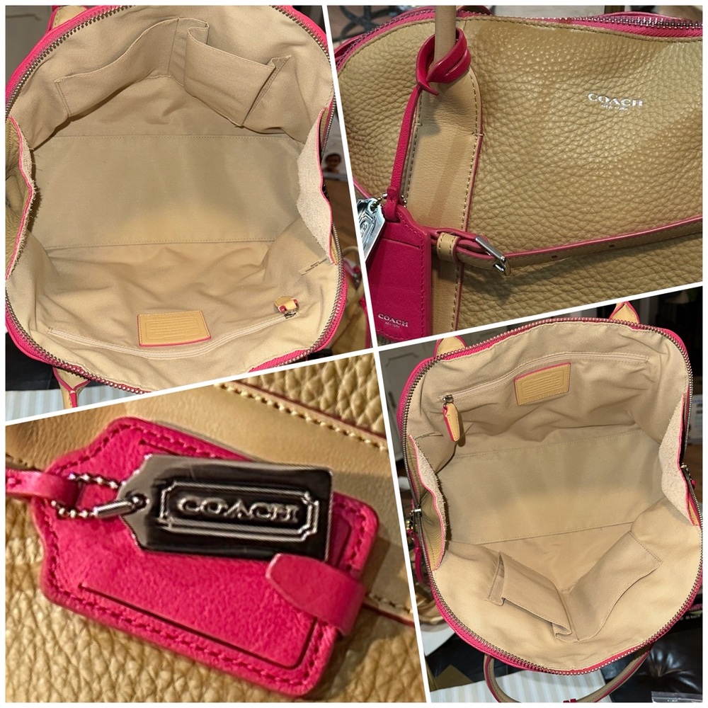 Coach Tan Leather Satchel with Pink Trim (Set of 2) - Picture 7 of 13